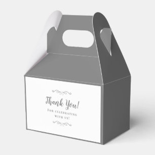 Elegant Wedding Gray White Danke Calligraphy Geschenkschachtel