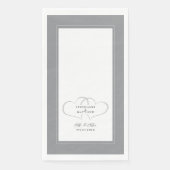 Elegant Wedding Gray White Mr & Mrs. Chic Hearts Serviette (Vorderseite)
