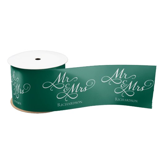 Elegant Wedding Green Satin Ribbon Satinband (Spule)