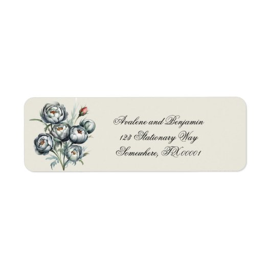 Elegant Wedding Green und Gray Bouquet Adresse (Vorne)