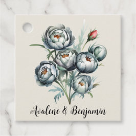 Elegant Wedding Green und Gray Bouquet Geschenkanhänger