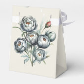 Elegant Wedding Green und Gray Bouquet Geschenkschachtel (Rückseite)