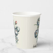 Elegant Wedding Green und Gray Bouquet Pappbecher (Rechts)