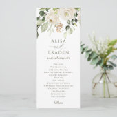 Elegant Wedding Greenerenerity Foliage White Flora Programm (Stehend Vorderseite)