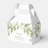 Elegant Wedding Greenery Floral Foliage Gefallen Geschenkschachtel (Rückseite)
