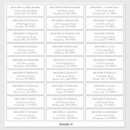 Elegant Wedding Guest Address Aufkleber