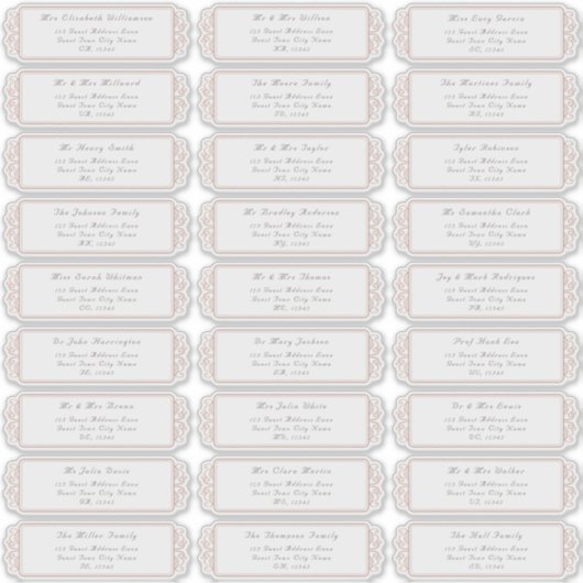 Elegant Wedding Guest Address Labels (Vorderseite)