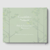 Elegant Wedding Guest Book Green Tree Art Gästebuch (Rückseite)