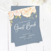 Elegant Wedding Guest Book Sign Dusty Blue Flyer