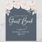 Elegant Wedding Guest Book Sign Dusty Gray Flyer (Vorne)