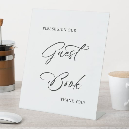 Elegant Wedding Guest Book Sign | Tabletop Sockelschild (In Situ)