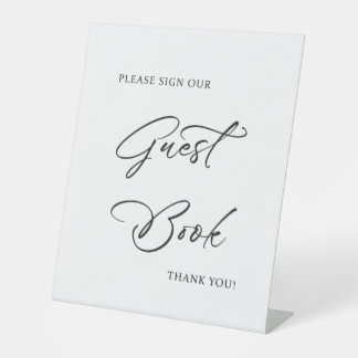 Elegant Wedding Guest Book Sign | Tabletop Sockelschild
