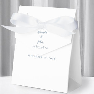 Elegant Wedding Guest Danke Couple Dusty Blue Geschenkschachtel