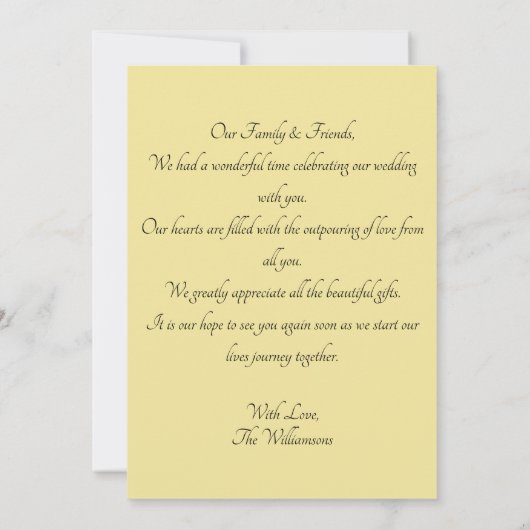 Elegant Wedding Guest Foto Dankeschön Card Dankeskarte (Rückseite)