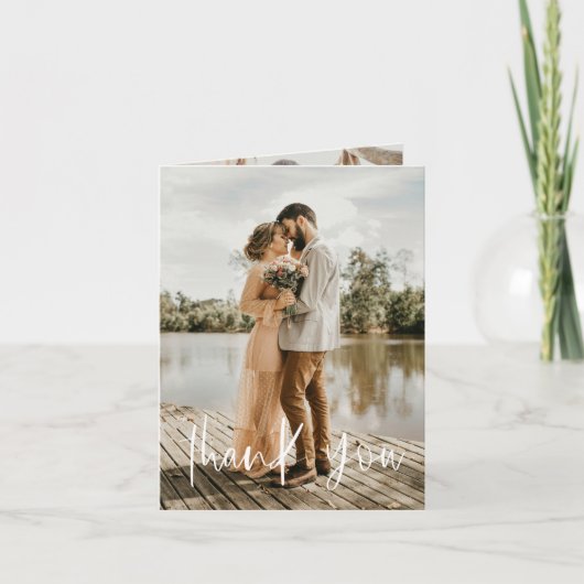 Elegant Wedding Handwriting Danke Foto (Vorderseite)