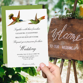 Elegant Wedding Hummingbird Einladung Grn