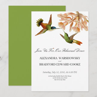 Elegant Wedding Hummingbird Green Blush Pink