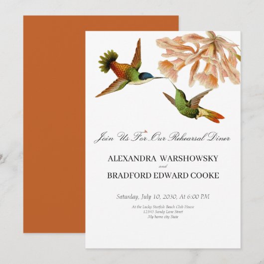 Elegant Wedding Hummingbird Terracotta (Vorne/Hinten)