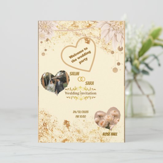 Elegant Wedding Invitation (Stehend Vorderseite)