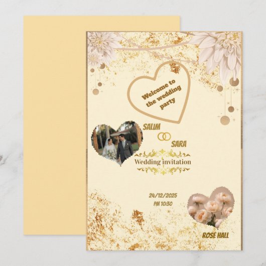 Elegant Wedding Invitation (Vorne/Hinten)