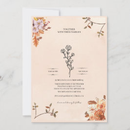 Elegant wedding invitation adorned with roses einladung