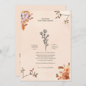 Elegant wedding invitation adorned with roses einladung (Vorne/Hinten)