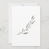 Elegant Wedding Invitation Calligraphy Floral Gray Einladung (Rückseite)