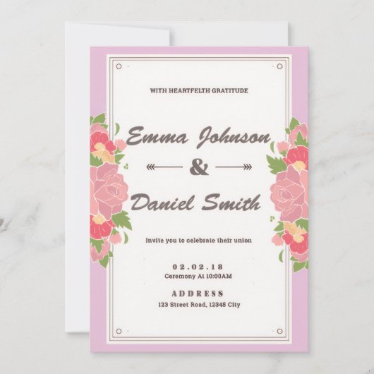 Elegant Wedding Invitation – Classic Script Design Einladung (Vorderseite)