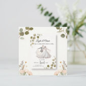 Elegant Wedding Invitation – Minimalist Romantic D Karte (Stehend Vorderseite)