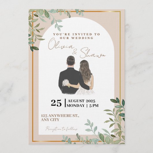 Elegant Wedding Invitation | Modern Romantic Einladung (Vorderseite)