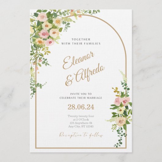Elegant Wedding Invitation | Modern Romantic Einladung (Vorderseite)