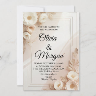 Elegant Wedding Invitation Pampas Grass Flora Einladung