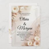 Elegant Wedding Invitation Pampas Grass Flora Einladung (Vorne/Hinten)