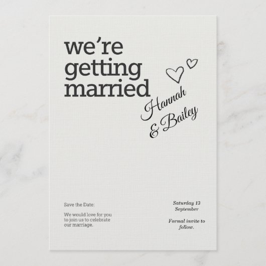 Elegant Wedding Invitation – Personalized Einladung (Vorderseite)