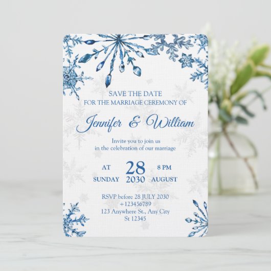 Elegant Wedding Invitation - Stylish weeding card Einladung (Stehend Vorderseite)