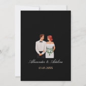 Elegant Wedding Invitation with Dark Floral  Einladung (Rückseite)
