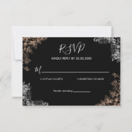 Elegant Wedding Invitation with Dark Floral  RSVP Karte