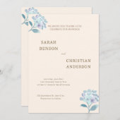 Elegant Wedding Invitation with Floral Design Einladung (Vorne/Hinten)