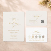 Elegant Wedding Invitation with Gold Calligraphy Einladung
