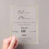 Elegant Wedding Invitation with Gold Frame  Acryleinladungen (Insitu (Handheld))
