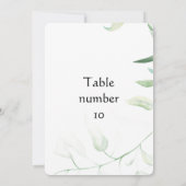 Elegant wedding invitation with green leaves einladung (Rückseite)