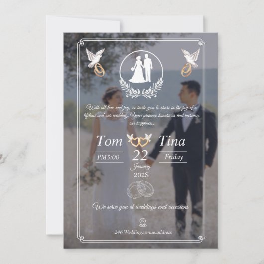 Elegant wedding invitation with new design einladung (Vorderseite)