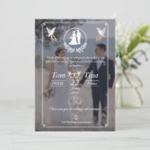 Elegant wedding invitation with new design einladung (Stehend Vorderseite)