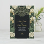 Elegant wedding invitation with ornate floral einladung (Stehend Vorderseite)