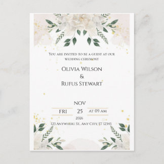 Elegant Wedding Invitations – Timeless Love in Eve Postkarte