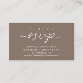 Elegant Wedding Invites RSVP via Phone or Email Begleitkarte (Vorderseite)