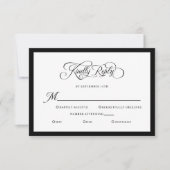 Elegant Wedding Kindly Reply Calligraphy RSVP Karte (Vorderseite)
