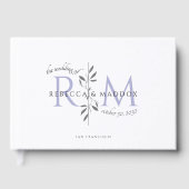 Elegant Wedding Lavender Botanical Monogram Gästebuch (Vorderseite)