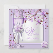 Elegant Wedding Lavender Lila Lilac 4b Einladung (Vorderseite)