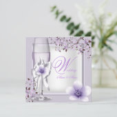 Elegant Wedding Lavender Lila Lilac 6 Einladung (Stehend Vorderseite)